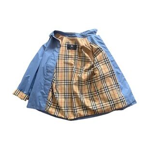 Burberry Women Blue Trench Coat Chore Coat Size 14 EUC Designer Coat Large